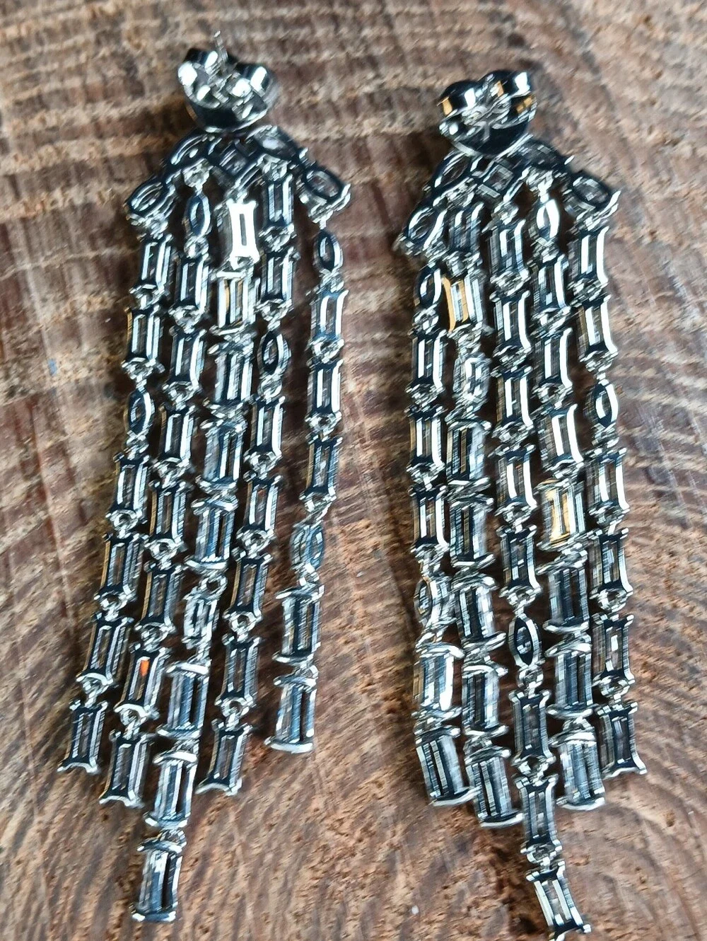 Kate Spade New York Showtime  Silvertone CZ Fringe Statement Earrings